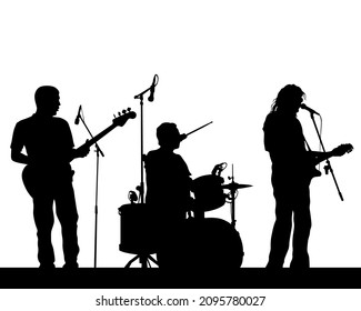 Musical group people in concert on stage