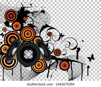 Musical grunge background. EPS 10 vectorillustration wthout transparency.