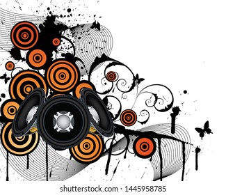 Musical grunge background. EPS 10 vector illustration wthout transparency.
