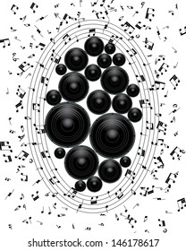 Musical grunge background. EPS 10 vectorillustration wthout transparency.