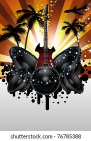 Musical grunge background. Vector illustration.