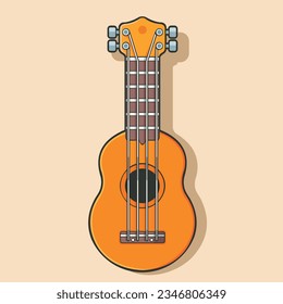Musical guitar with four strings