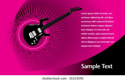 Musical, Guitar page layout vector background