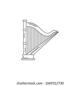 Musical Harp icon. Simple element illustration. Musical Harp symbol design template. Can be used for web and mobile on white background