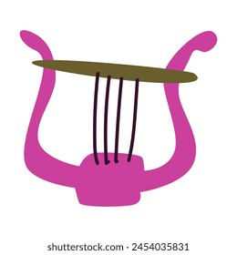 Musical harp, lyre. Classical music vector illustration. For music party invitation background, greeting card, banner. 