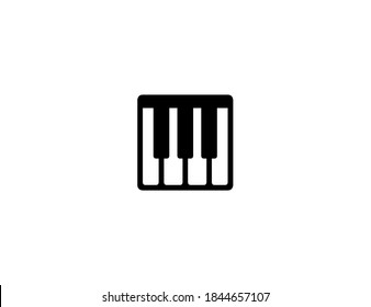 Musical keyboard vector icon. Isolated piano illustration