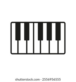 Musical keyboard vector icon. Isolated piano illustration