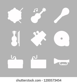 musical icon set. vector set about xylophone, guitar, trumpet and piano icons set.