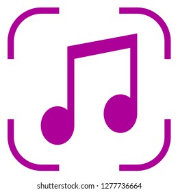 Musical icon vector in focus. White background