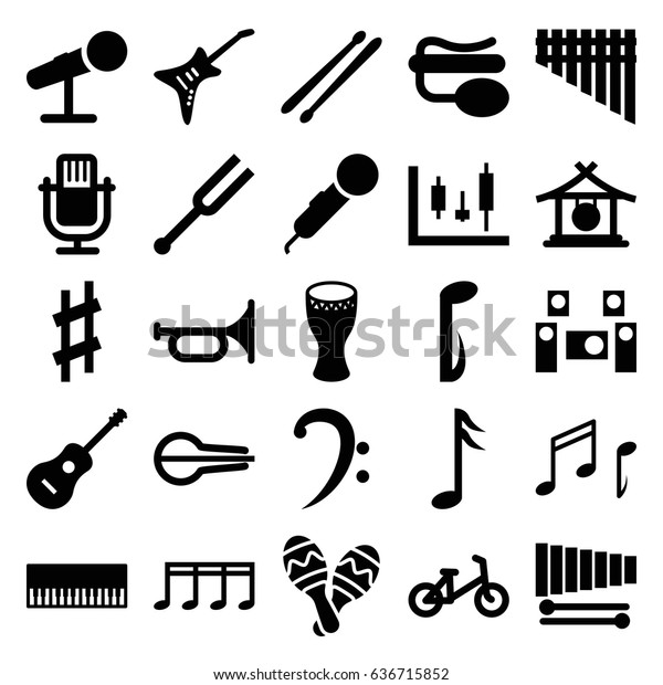 Musical Icons Set Set 25 Musical Stock Vector Royalty Free 636715852