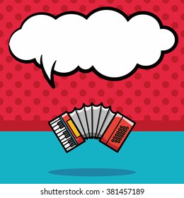 musical instrument Accordion doodle, speech bubble