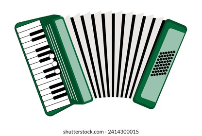 Musical instrument - accordion, flat design