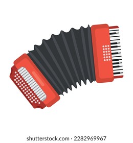 Musical instrument accordion icon isolated