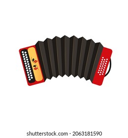 A musical instrument - accordion. Stock vector graphics.