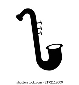 Musical instrument alto sax icon | Black Vector illustration |