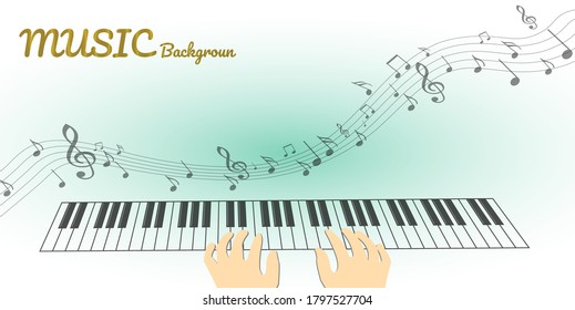Musical instrument background with musical notes
