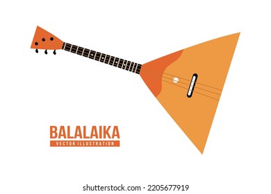 Musical instrument balalaika. Balalaika illustration isolated on white background. plucked string musical instrument with a triangular soundboard. Balalaika Vector illustration eps10