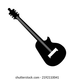 Musical instrument bass guitar icon | Black Vector illustration |