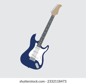 
Musical instrument, blue electric guitar