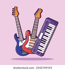 Musical Instrument Cartoon Icon Illustration