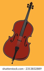 musical instrument cello vector illustration