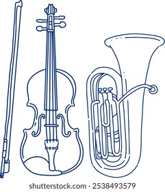 musical instrument coloring line for templates