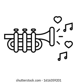 Musical instrument Concept, Brass Trombone Vector Icon Design, Celebration Melody Loop on White Background