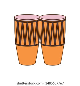 musical instrument congas on white background