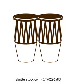 musical instrument congas on white background