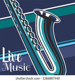 Musical instrument design realistic style and A4 poster music festival layout for commercial vector. Musical instrument and music concept