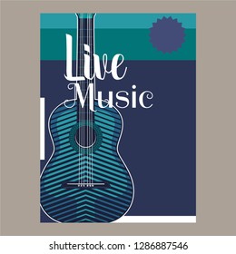 Musical instrument design realistic style and A4 poster music festival layout for commercial vector. Musical instrument and music concept