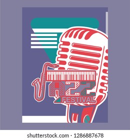 Musical instrument design realistic style and A4 poster music festival layout for commercial vector. Musical instrument and music concept