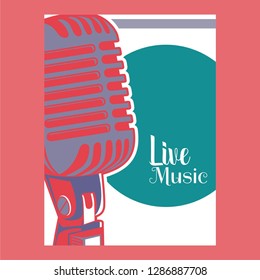 Musical instrument design realistic style and A4 poster music festival layout for commercial vector. Musical instrument and music concept
