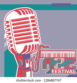 Musical instrument design realistic style and A4 poster music festival layout for commercial vector. Musical instrument and music concept