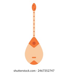 Musical instrument dombyra vector illustration. Simple and minimalistic dombyra icon