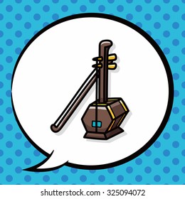 musical instrument doodle, speech bubble