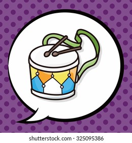 musical instrument drum doodle, speech bubble