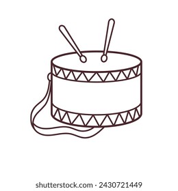 Musical instrument Drum with sticks. 