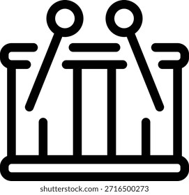 Instrumento musical. Ilustración de icono de Vector de tambor