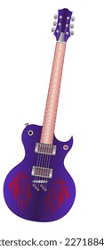musical instrument - electro guitar vector illustration
