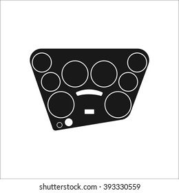 Musical Instrument Electronic Drum Kit simple icon on white background