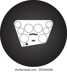 Musical Instrument Electronic Drum Kit simple icon on round background