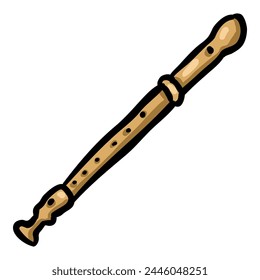 Musical Instrument Flute Vector Doodle Icon