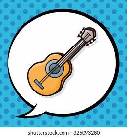 musical instrument guitar doodle, speech bubble
