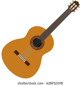 Musical instrument guitar. The illustration on a white background.