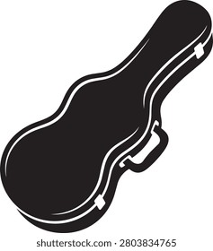 Musical instrument hard case vector black and white graphic