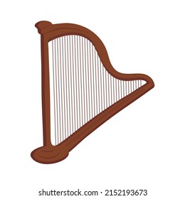 Musical instrument harp, lyre vector illustration. 