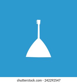 Musical instrument icon, isolated, white on the blue background. Exclusive Symbols 