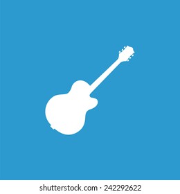 Musical instrument icon, isolated, white on the blue background. Exclusive Symbols 