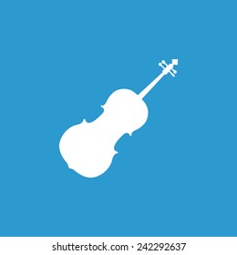 Musical instrument icon, isolated, white on the blue background. Exclusive Symbols 